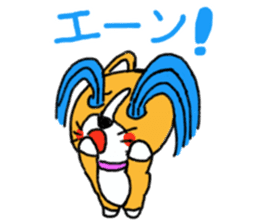 Smile! Corgi dog and rabbit. sticker #4019171