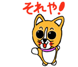 Smile! Corgi dog and rabbit. sticker #4019173