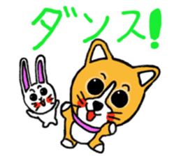 Smile! Corgi dog and rabbit. sticker #4019183