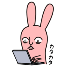 salt face rabbit sticker #4022309