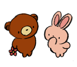 Everyday of a bear and a rabbit. sticker #4025369