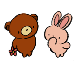 Everyday of a bear and a rabbit. sticker #4025369
