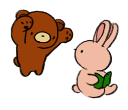 Everyday of a bear and a rabbit. sticker #4025374