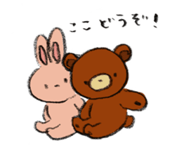 Everyday of a bear and a rabbit. sticker #4025379