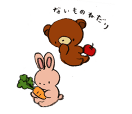 Everyday of a bear and a rabbit. sticker #4025389