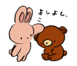 Everyday of a bear and a rabbit. sticker #4025393