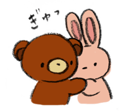 Everyday of a bear and a rabbit. sticker #4025399
