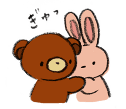 Everyday of a bear and a rabbit. sticker #4025399