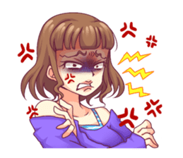 Angry girl Sticker sticker #4025724