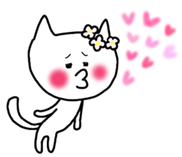 YURUFUWA girl and cat sticker #4028286