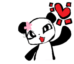 Girl-ish panda sticker #4029128