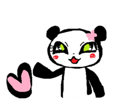 Girl-ish panda sticker #4029141