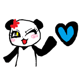 Girl-ish panda sticker #4029167