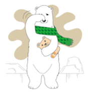 Charming polar bear sticker #4030372