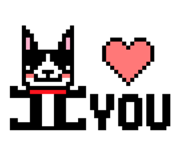 8bit dogs Boston terrier sticker #4034042