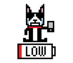 8bit dogs Boston terrier sticker #4034044