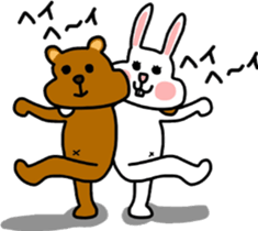 Bear and rabbi sticker #4036109