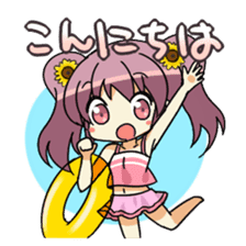 Cute swimsuit girl Marin and Natsumi sticker #4037096