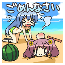 Cute swimsuit girl Marin and Natsumi sticker #4037108