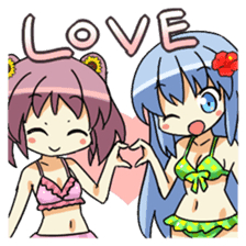Cute swimsuit girl Marin and Natsumi sticker #4037118