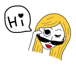 Pretty girls and cat sticker #4037457