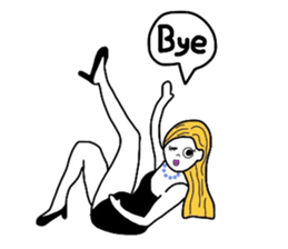 Pretty girls and cat sticker #4037458