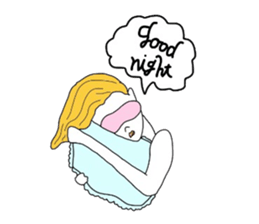 Pretty girls and cat sticker #4037459