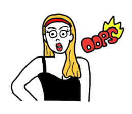 Pretty girls and cat sticker #4037466