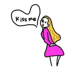 Pretty girls and cat sticker #4037474