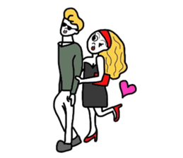 Pretty girls and cat sticker #4037475