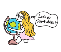 Pretty girls and cat sticker #4037477