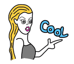 Pretty girls and cat sticker #4037485