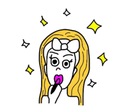 Pretty girls and cat sticker #4037490