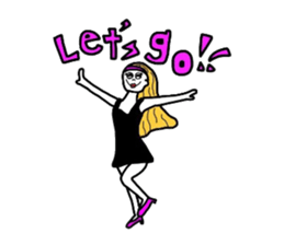 Pretty girls and cat sticker #4037491