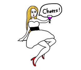 Pretty girls and cat sticker #4037492