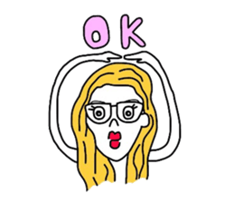 Pretty girls and cat sticker #4037493