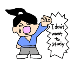 Lazy Samurai (English ver.) sticker #4037660