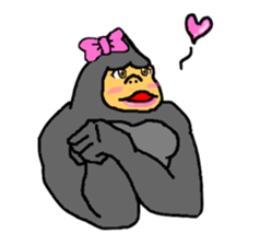 Pointed Gorilla sticker #4045218