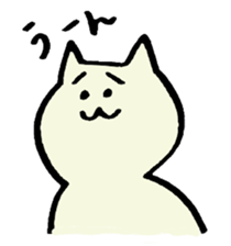 white cat 40 face sticker #4047146