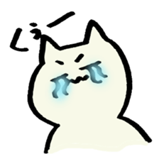 white cat 40 face sticker #4047151