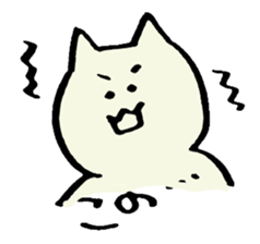 white cat 40 face sticker #4047153