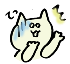 white cat 40 face sticker #4047161