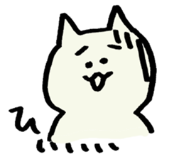 white cat 40 face sticker #4047169