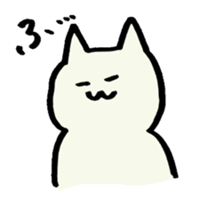 white cat 40 face sticker #4047170