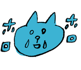 Funny Blue Cat sticker #4047848