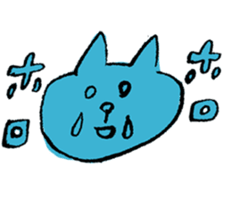 Funny Blue Cat sticker #4047848