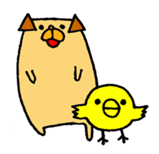 Growth diary of a dog and the chick sticker #4051968