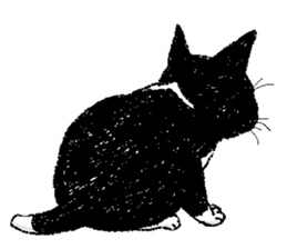 Black and white CATS 2 sticker #4053719