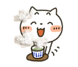 Simple white cat!! sticker #4059099