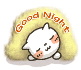 Simple white cat!! sticker #4059100